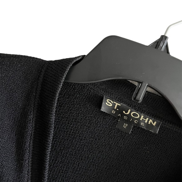 Vintage St. John Santana Wool Knit Black Zippered Sweater Pockets 12 - Picture 4 of 4